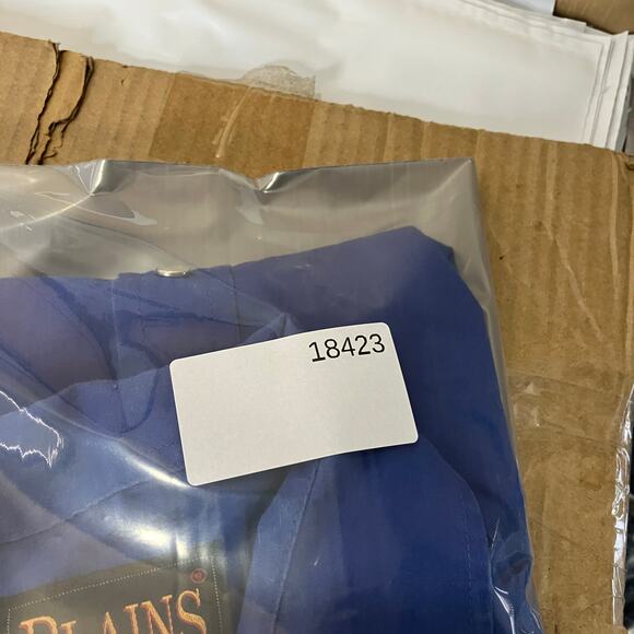 Plains Western Wear Shirt Mens Medium Blue Solid Pearl Snap Short Sleeve - Picture 7 of 7